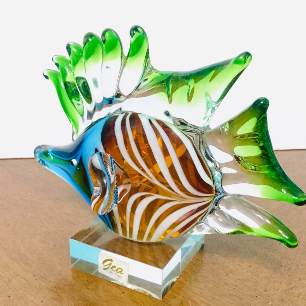 Vintage GCA Art Glass Multi Color Fish Sculpture - Picture 2 of 8